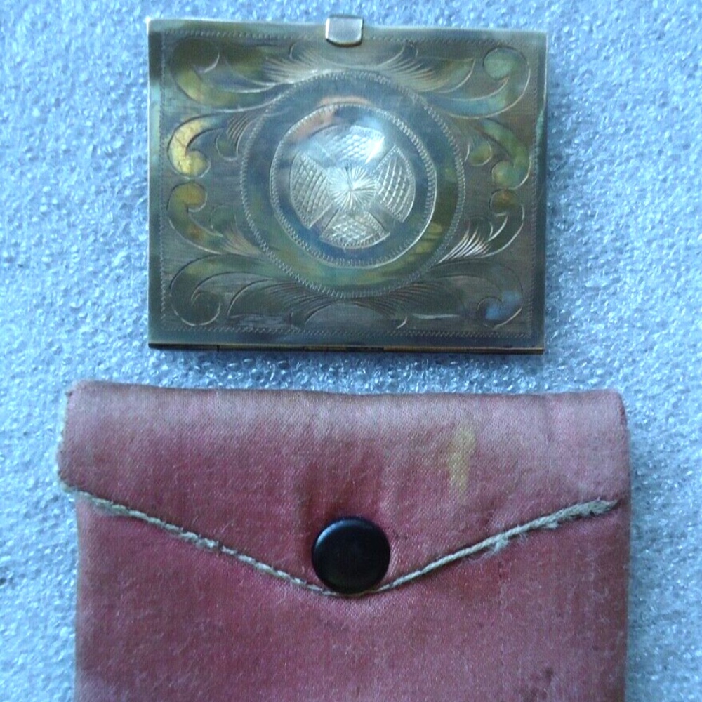 Antique Silver Holder Case Pichwai Shreenathji Krishna Paintings Size-2.5x2"